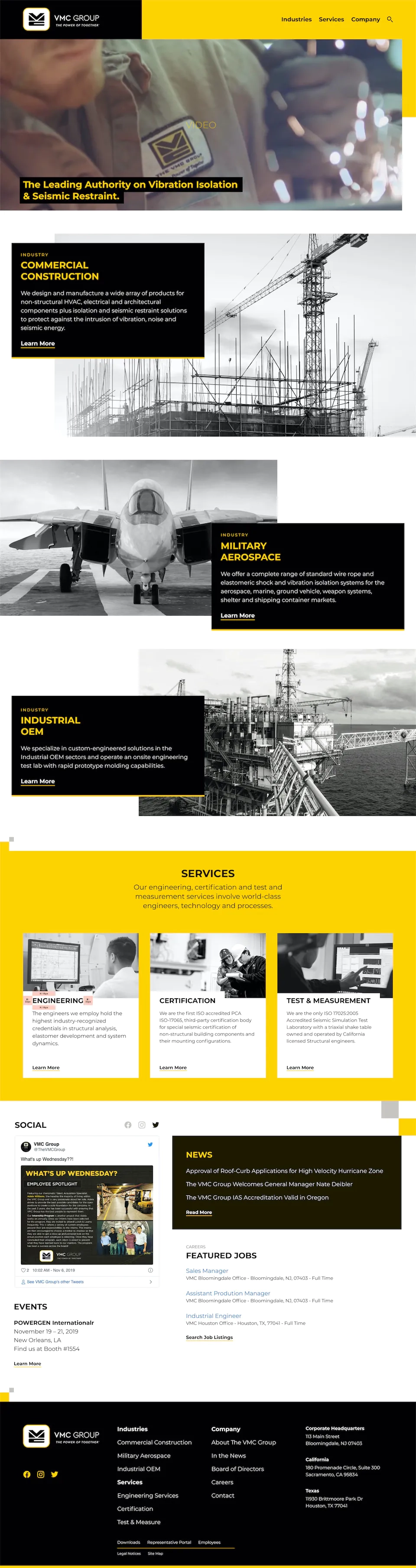 Homepage design, desktop